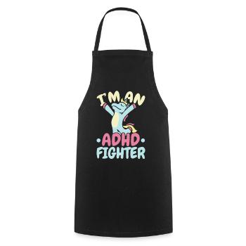 I'm an ADHD fighter Think Differently Unicorn - Cooking Apron - black - Front - AI Model Male 185 dark (185cm)