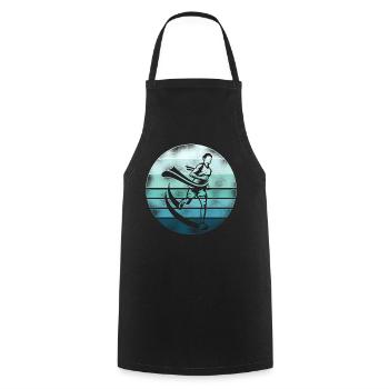 Running Runner Half Marathon Retro - Cooking Apron - black - Front - AI Model Male 185 dark (185cm)