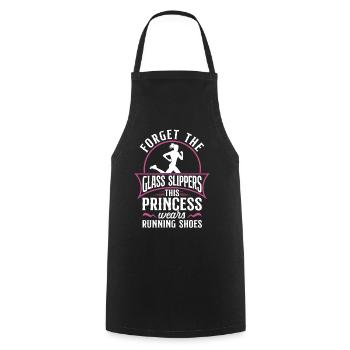Running Runner Half Marathon Girl - Cooking Apron - black - Front - AI Model Male 185 dark (185cm)