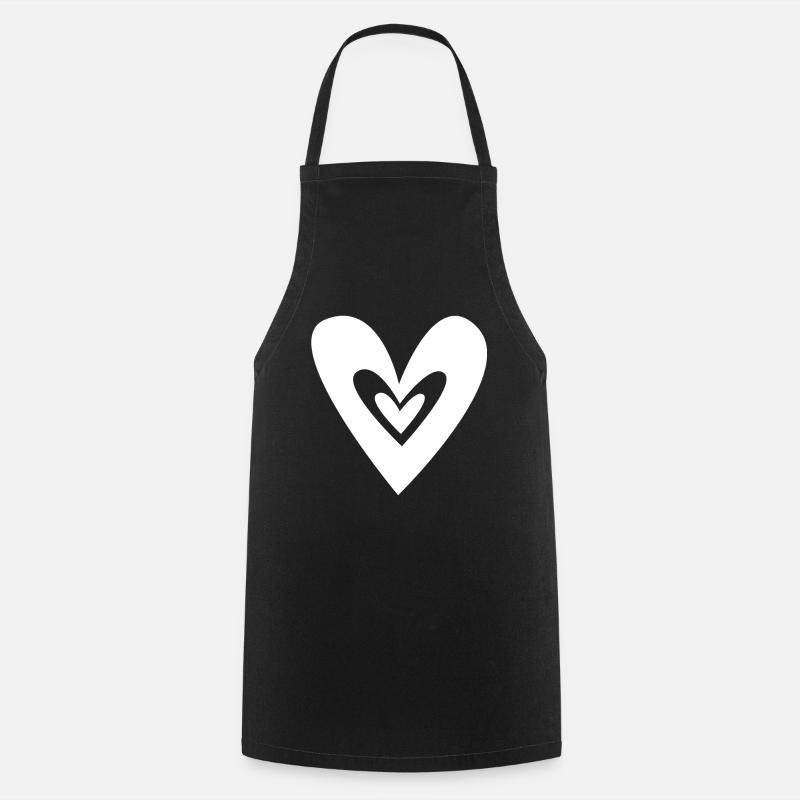 Heart Hearts - Cooking Apron - black