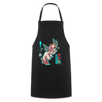 Gamesolotl Axolotl Gamer Molche Gamerin Gaming - Kochschürze - Schwarz - Vorne - AI Model Male 185 dark (185cm)