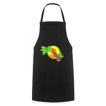Papagei Kokosnuss - Tablier de cuisine - noir - Devant - AI Model Male 185 dark (185cm)