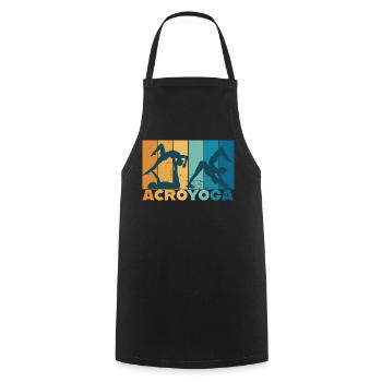Yoga Acroyoga Partneryoga Vintage Design - Kochschürze - Schwarz - Vorne - AI Model Male 185 dark (185cm)