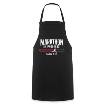 Running Runner Half Marathon - Kochschürze - Schwarz - Vorne - AI Model Male 185 dark (185cm)