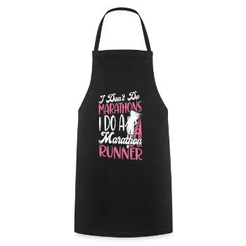 Running Runner Half Marathon - Kochschürze - Schwarz - Vorne - AI Model Male 185 dark (185cm)