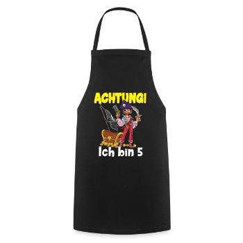 Geburtstagsshirt 5 Jahre Junge Pirat Totenkopf Pir - Kochschürze - Schwarz - Vorne - AI Model Male 185 dark (185cm)