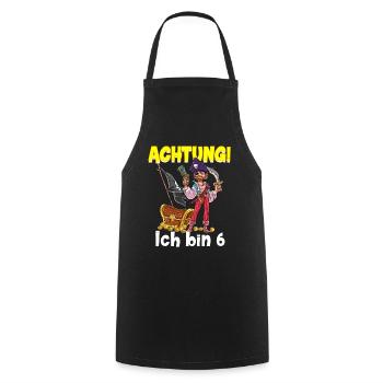 Geburtstagsshirt 6 Jahre Junge Pirat Totenkopf Pir - Kochschürze - Schwarz - Vorne - AI Model Male 185 dark (185cm)