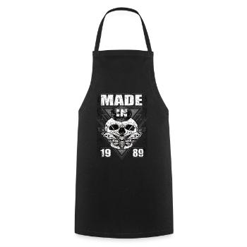 Made in 1989 Vintage Retro Limited Edition - Cooking Apron - black - Front - AI Model Male 185 dark (185cm)
