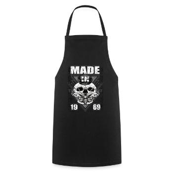Fabriqué en 1969 Vintage Retro Limited Edition - Tablier de cuisine - noir - Devant - AI Model Male 185 dark (185cm)