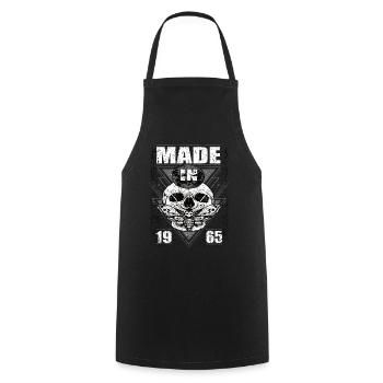 Made in 1965 Vintage Retro Limited Edition - Cooking Apron - black - Front - AI Model Male 185 dark (185cm)