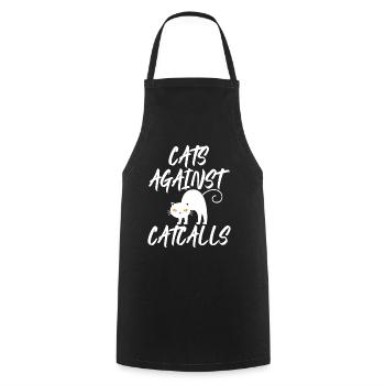 Chats contre Catcalls Chats Catcalling Féministe - Tablier de cuisine - noir - Devant - AI Model Male 185 dark (185cm)
