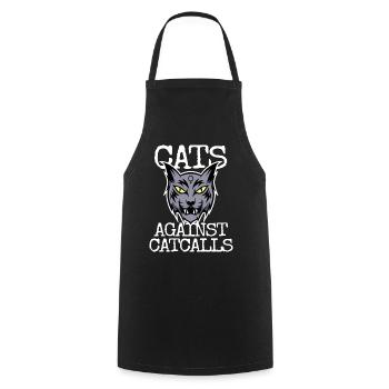 Chats contre Catcalls Chats Catcalling Féministe - Tablier de cuisine - noir - Devant - AI Model Male 185 dark (185cm)