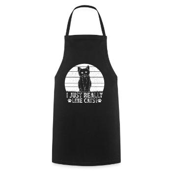 Amoureux des chats Drôles de chats que j’aime vraiment - Tablier de cuisine - noir - Devant - AI Model Male 185 dark (185cm)