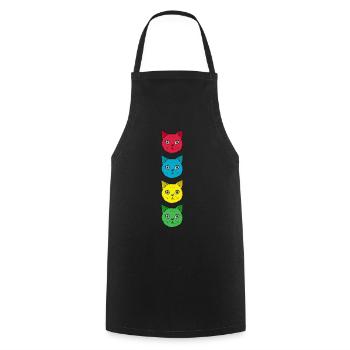 Propriétaire de chat Amoureux des chats Chats mignons - Tablier de cuisine - noir - Devant - AI Model Male 185 dark (185cm)