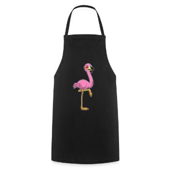 Lunettes Flamant Rose - Tablier de cuisine - noir - Devant - AI Model Male 185 dark (185cm)