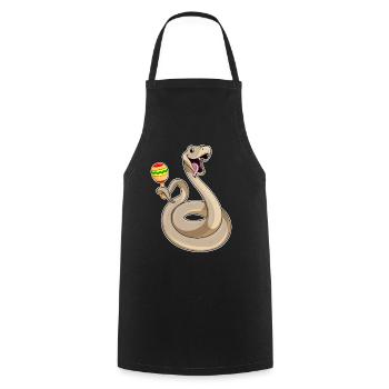 Snake Musician Rattle Music - Cooking Apron - black - Front - AI Model Male 185 dark (185cm)