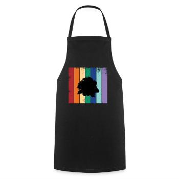 Silhouette porc-épic - Tablier de cuisine - noir - Devant - AI Model Male 185 dark (185cm)