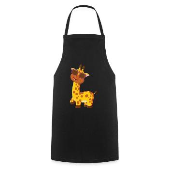 Doux bébé girafe - Tablier de cuisine - noir - Devant - AI Model Male 185 dark (185cm)