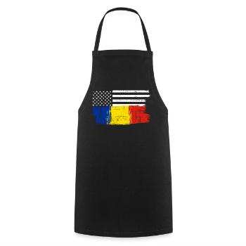 Flag Brush Fusion - Cooking Apron - black - Front - AI Model Male 185 dark (185cm)