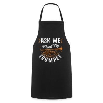 Trumpet Player Vintage Ask Me - Cooking Apron - black - Front - AI Model Male 185 dark (185cm)