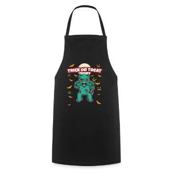 Trick Or Treat Scary Creepy Halloween Monster - Cooking Apron - black - Front - AI Model Male 185 dark (185cm)