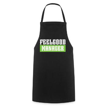 Feelgood manager green tshirt black - Cooking Apron - black - Front - AI Model Male 185 dark (185cm)