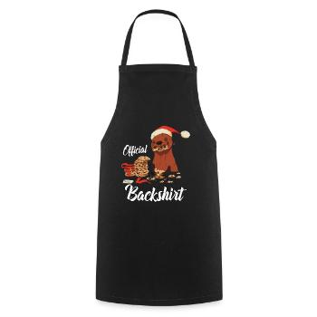 Chemise de cuisson officielle Biscuits de Cuisson de Noël - Tablier de cuisine - noir - Devant - AI Model Male 185 dark (185cm)