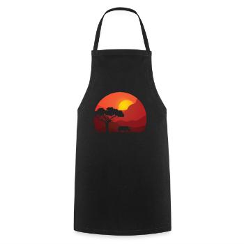 Rhinocéros dans la savane - Tablier de cuisine - noir - Devant - AI Model Male 185 dark (185cm)