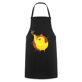 Trumpet Player Girl Chicken - Cooking Apron - black - Front - AI Model Male 185 dark (185cm)