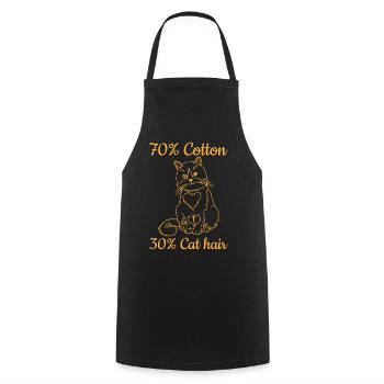 70% Coton 30% Poils de Chat I Drôle de Chat - Tablier de cuisine - noir - Devant - AI Model Male 185 dark (185cm)