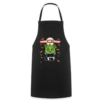 Trick Or Treat Scary Creepy Halloween Monster - Cooking Apron - black - Front - AI Model Male 185 dark (185cm)
