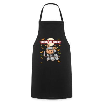 Trick Or Treat Scary Creepy Halloween Monster - Cooking Apron - black - Front - AI Model Male 185 dark (185cm)