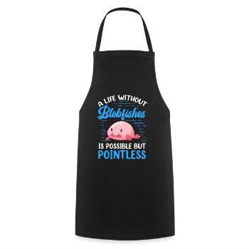 La vie sans blobfish drôle de blobfish - Tablier de cuisine - noir - Devant - AI Model Male 185 dark (185cm)