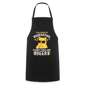 Alles in Maßen, außer Katzen und Bier - Kochschürze - Schwarz - Vorne - AI Model Male 185 dark (185cm)