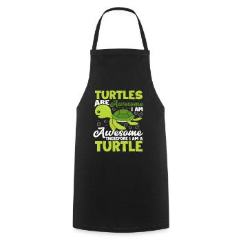Schildkröte Lustiger Schildkröten Spruch - Kochschürze - Schwarz - Vorne - AI Model Male 185 dark (185cm)