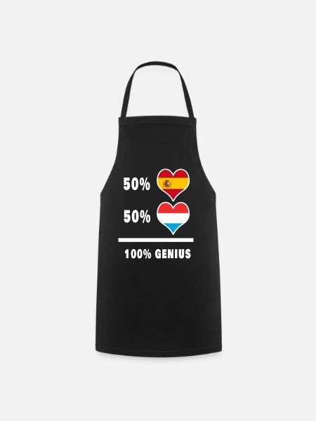 Luxemburg und Spanien Genie / Geschenk - Kochschürze - Schwarz