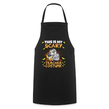 C’est mon effrayant professeur Costume School Halloween - Tablier de cuisine - noir - Devant - AI Model Male 185 dark (185cm)