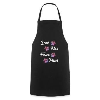 L’amour a quatre pattes chiens Amoureux des chiens Gassi - Tablier de cuisine - noir - Devant - AI Model Male 185 dark (185cm)