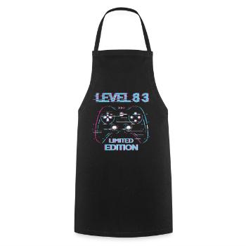 Birthday Level 83 Gaming Limited Edition Gamer - Cooking Apron - black - Front - AI Model Male 185 dark (185cm)
