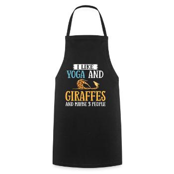 Giraffe Yoga Anfänger Workout Posen Zitate - Kochschürze - Schwarz - Vorne - AI Model Male 185 dark (185cm)