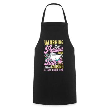 Avertissement de fille de vacances de bateau de croisière - Tablier de cuisine - noir - Devant - AI Model Male 185 dark (185cm)
