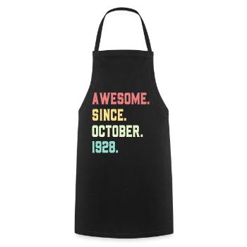 Génial depuis octobre 1928 - Tablier de cuisine - noir - Devant - AI Model Male 185 dark (185cm)