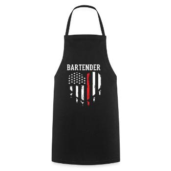 Bartender USA Flag Gift - Cooking Apron - black - Front - AI Model Male 185 dark (185cm)