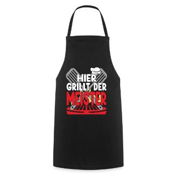 Hier Grillt Der Meister - Kochschürze - Schwarz - Vorne - AI Model Male 185 dark (185cm)