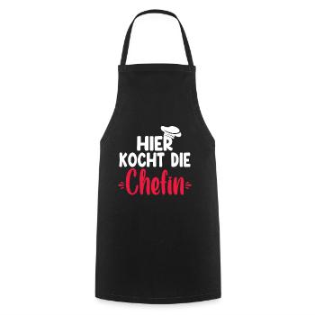 Hier Kocht Die Chefin - Kochschürze - Schwarz - Vorne - AI Model Male 185 dark (185cm)
