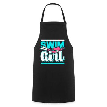 Filles de natation - Tablier de cuisine - noir - Devant - AI Model Male 185 dark (185cm)