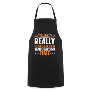 Sandboard Love Boardsport Sand Dune Sandboarding - Cooking Apron - black - Front - AI Model Male 185 dark (185cm)