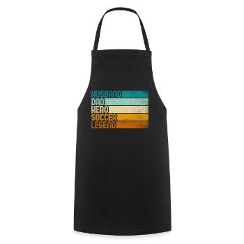 Retro Husband Dad Hero Soccer Legend - Cooking Apron - black - Front - AI Model Male 185 dark (185cm)