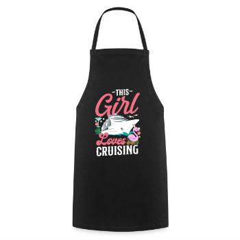 Cruise Ship Vacation Girl This - Cooking Apron - black - Front - AI Model Male 185 dark (185cm)