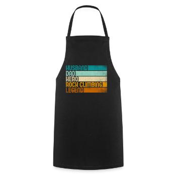 Retro Mari Papa Héros Légende de l’escalade - Tablier de cuisine - noir - Devant - AI Model Male 185 dark (185cm)
